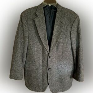 TOWNCRAFT 42S SPORTS COAT BLACK WHITE HERRINGBONE SUIT JACKET WOOL BLAZER CASUAL